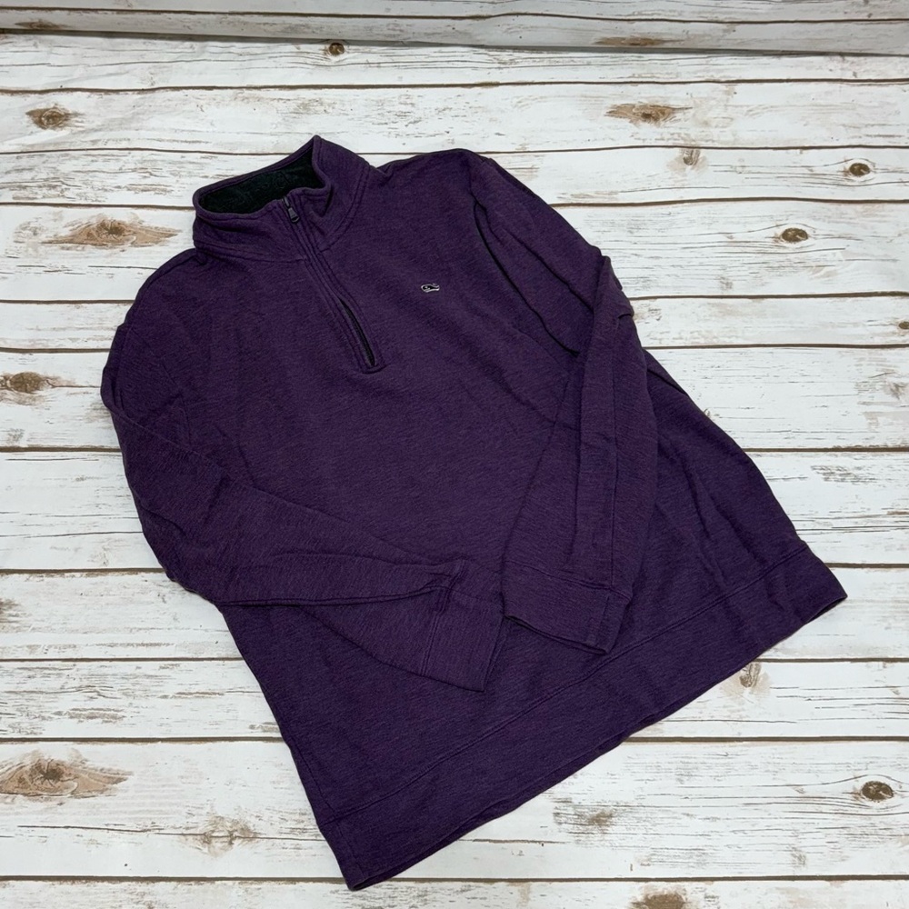 Vineyard Vines Purple Zip Up Sweater with Relaxed Fit